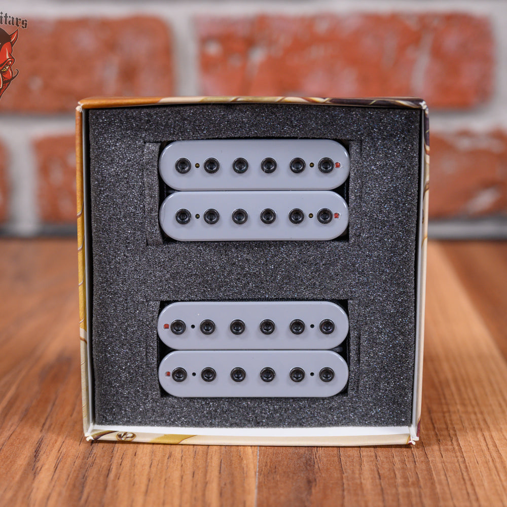 
                      
                        Bare Knuckle Aftermath Humbucker Set with Grey Bobbins/ Black Bolts 53mm Trem Spaced
                      
                    