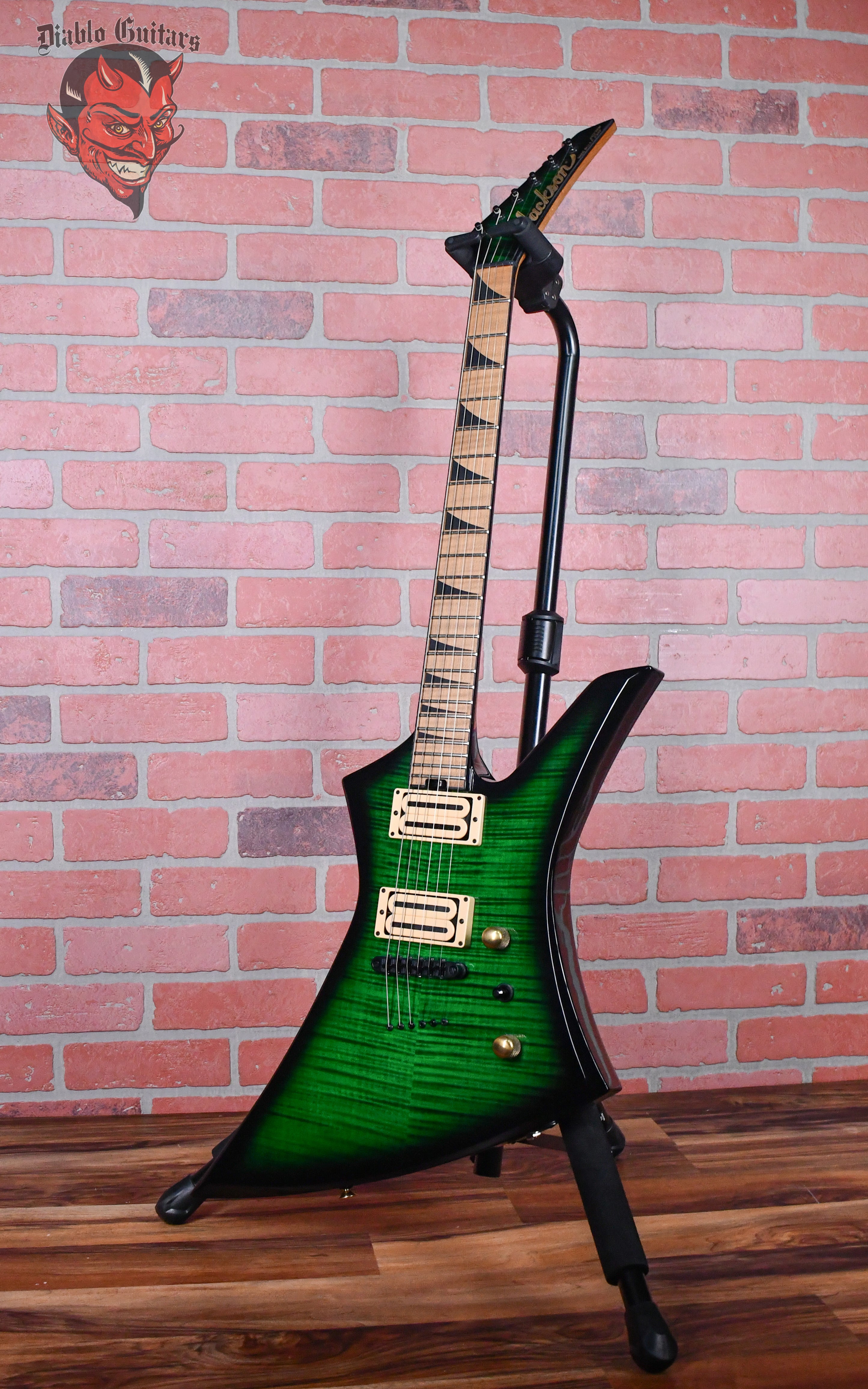 Jackson Usa Custom Shop KE-2H TOM RST Kelly Flame Maple Top Transparent Green Burst 2024 w/OHSC