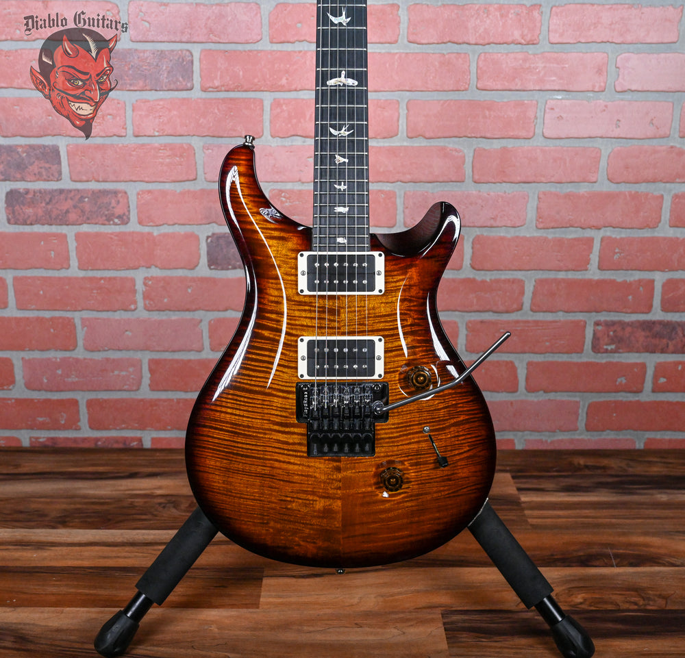 PRS Custom 24 Floyd Flame Maple 10-Top Black Gold Wrap Burst Flame Maple Neck 2014 w/OHSC