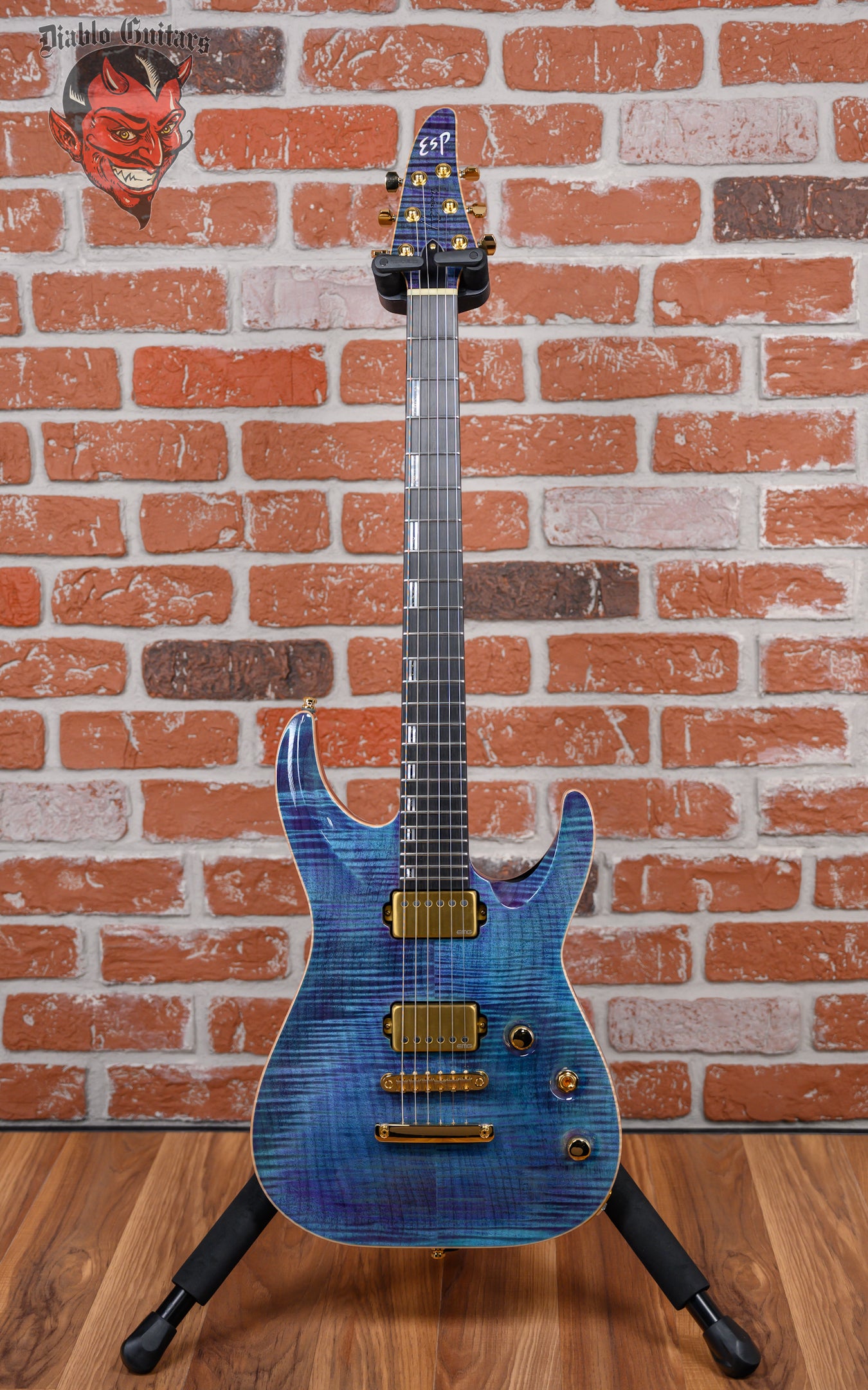 ESP Custom Shop CTM NT FM Horizon Flame Maple Top Indigo Purple