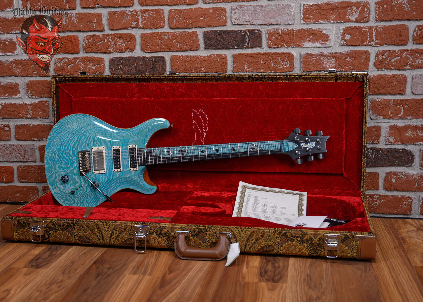 PRS Private Stock #9603 Studio White Ash Top in Sky Blue Wash with White Grain Fill 2022 w/OHSC