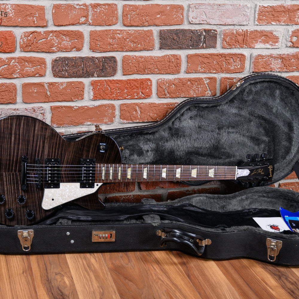 
                      
                        Gibson Les Paul Studio Premium Plus Flame Maple Top in Transparent Black 2008 w/OHSC (Mods)
                      
                    