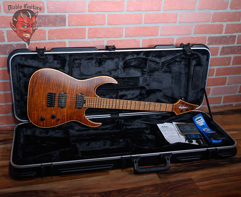 Jackson USA Series Misha Mansoor Signature Juggernaut HT6FM Satin Amber Tiger Eye Finish w/OHSC