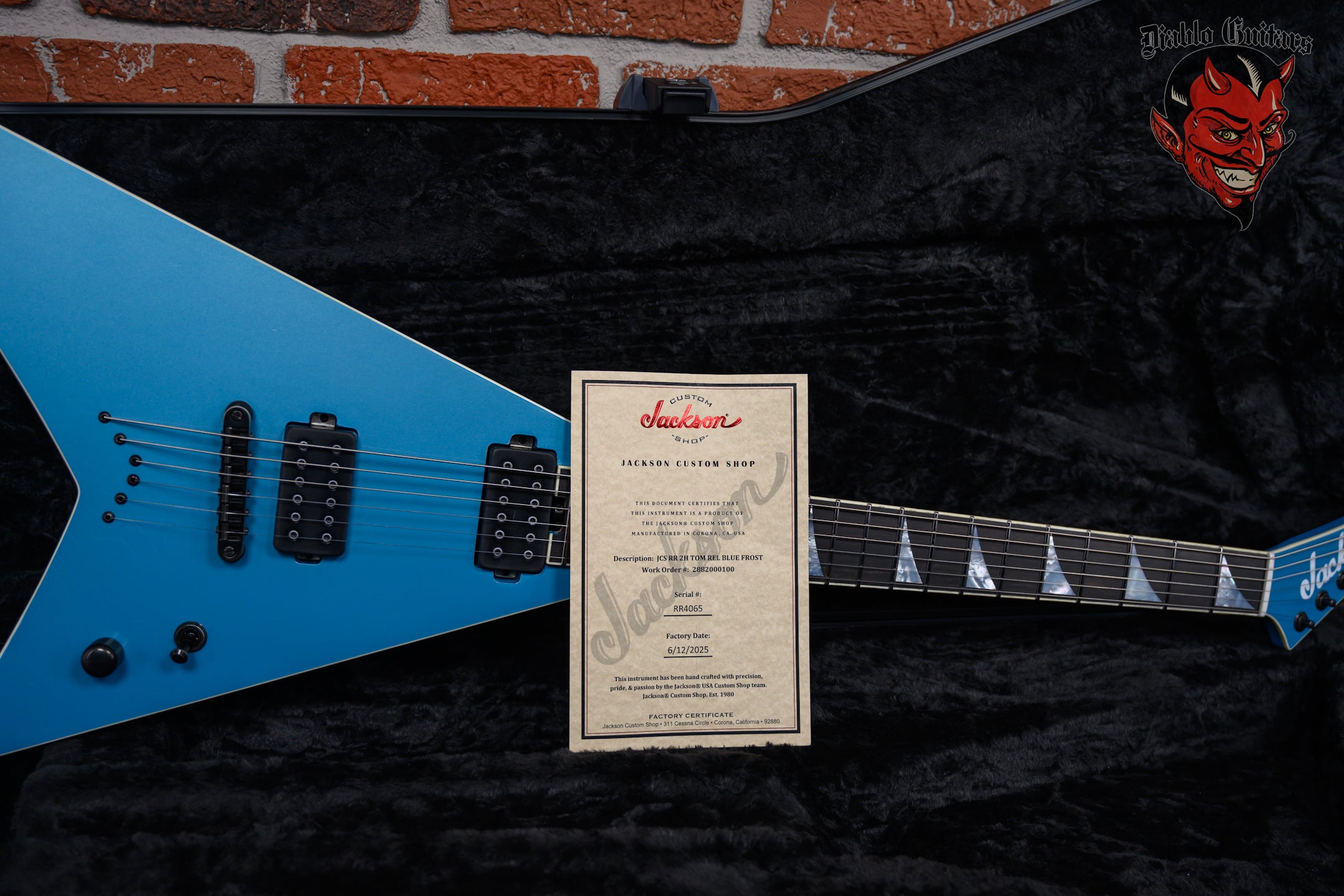 Jackson USA Custom Shop RR1 Rhoads Slab Top Blue Frost Nitro Relic