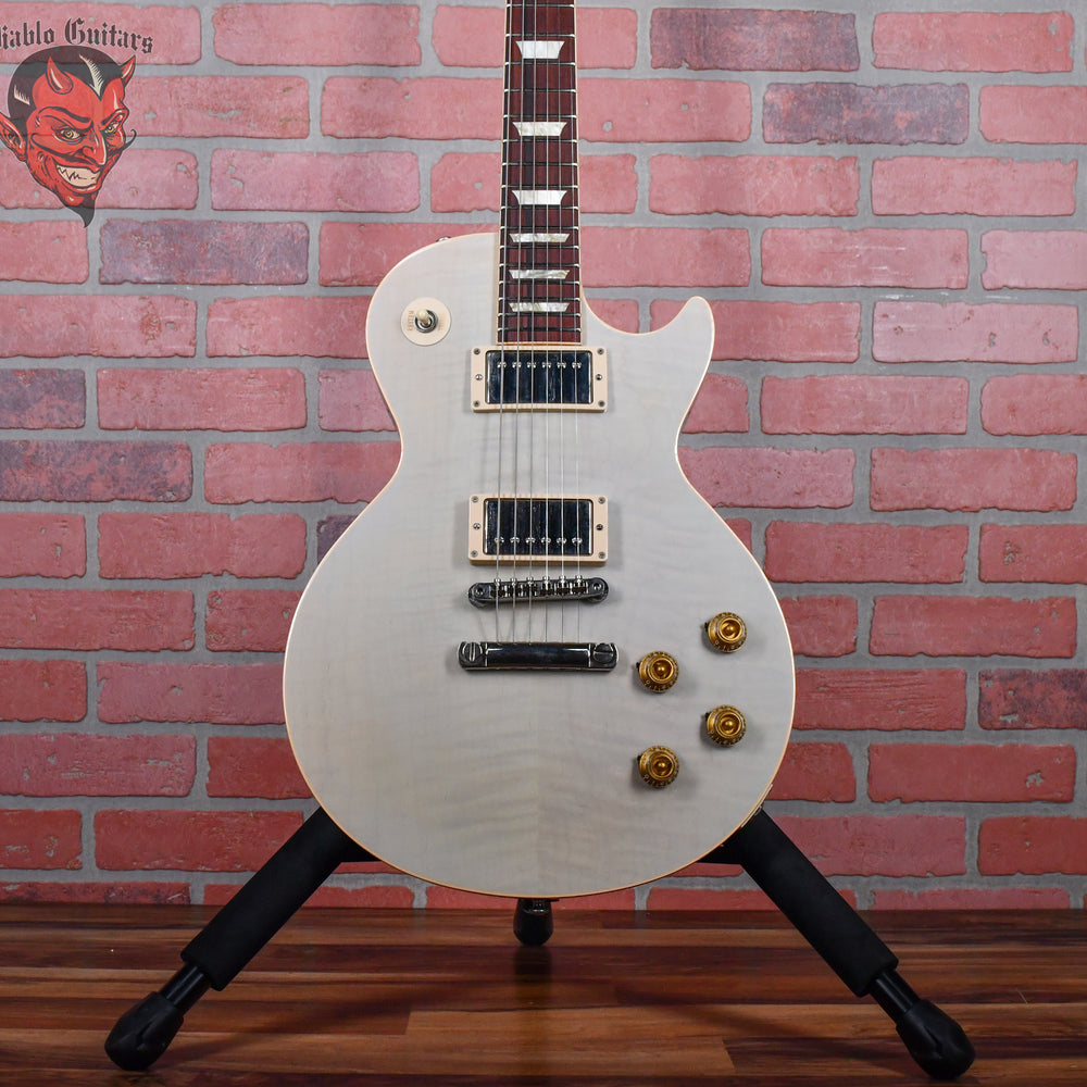 Gibson Custom Shop 1959 Les Paul Reissue Figured Maple Top Transparent White with Blue Back Finish 2005 w/OHSC