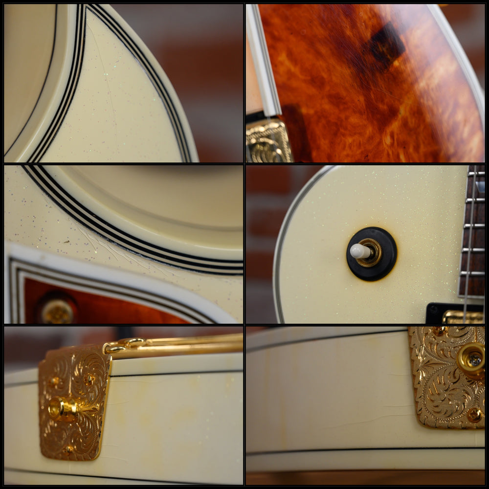 
                      
                        Gibson Custom art & Historic 10th Anniversary L4 CES White Diamond Sparkle 2003 w/OHSC
                      
                    