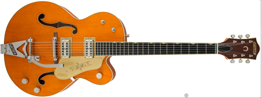 
                      
                        Gretsch G6120T-59 Vintage Select '59 Chet Atkins Hollow Body with Bigsby Vintage Orange Stain 2025 w/OHSC
                      
                    