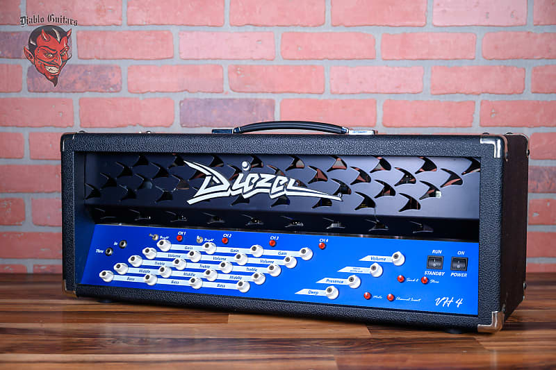 
                      
                        Diezel VH4 4-Channel 100-Watt Guitar Head 2011 Blue Panel Black Tolex Blueface Reissue - Adam Jones
                      
                    