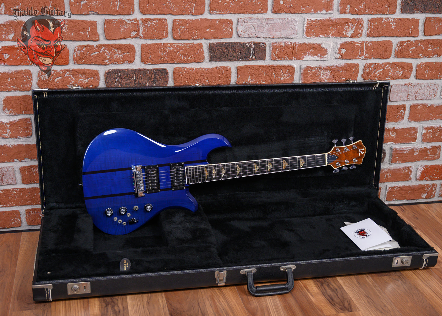 B.C. Rich USA Eagle Supreme Figured Maple Top Transparent Blue 1998 w/OHSC