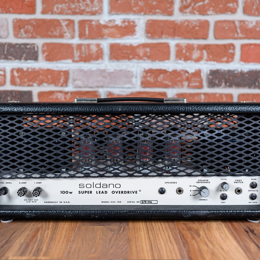 
                      
                        Soldano SLO-100 Guitar Head 1989 Black Tolex Seattle w/ DeYoung Transformers
                      
                    