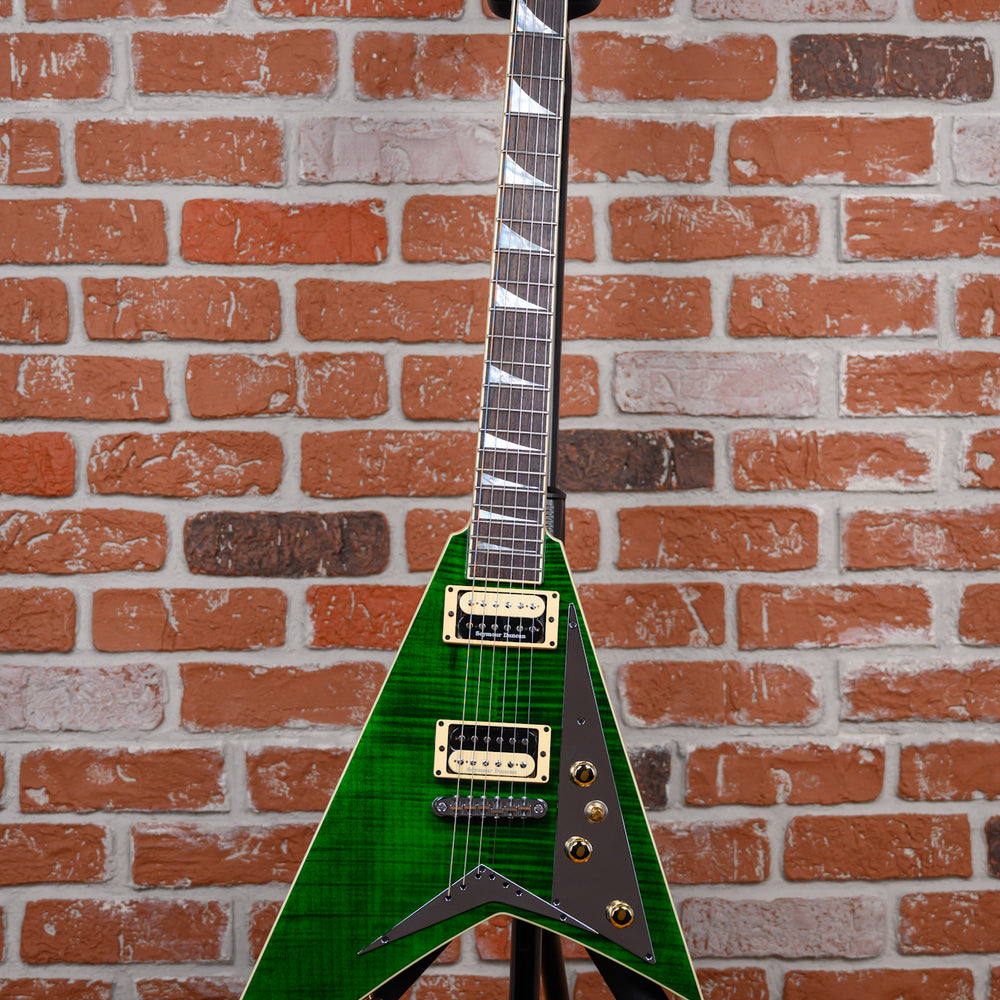 
                      
                        Jackson USA Custom Shop RR 2H TOM FMT MAH Slab Top Rhoads Flame Maple Top in Transparent Green 2024 w/OHSC
                      
                    