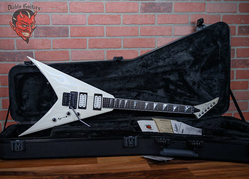 Jackson USA Custom Shop King V White Ghost Flames 2024 w/OHSC