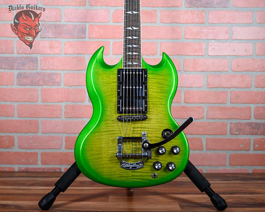 Gibson SG Deluxe AA Flame Maple Top Lime Burst 2013 w/OHSC