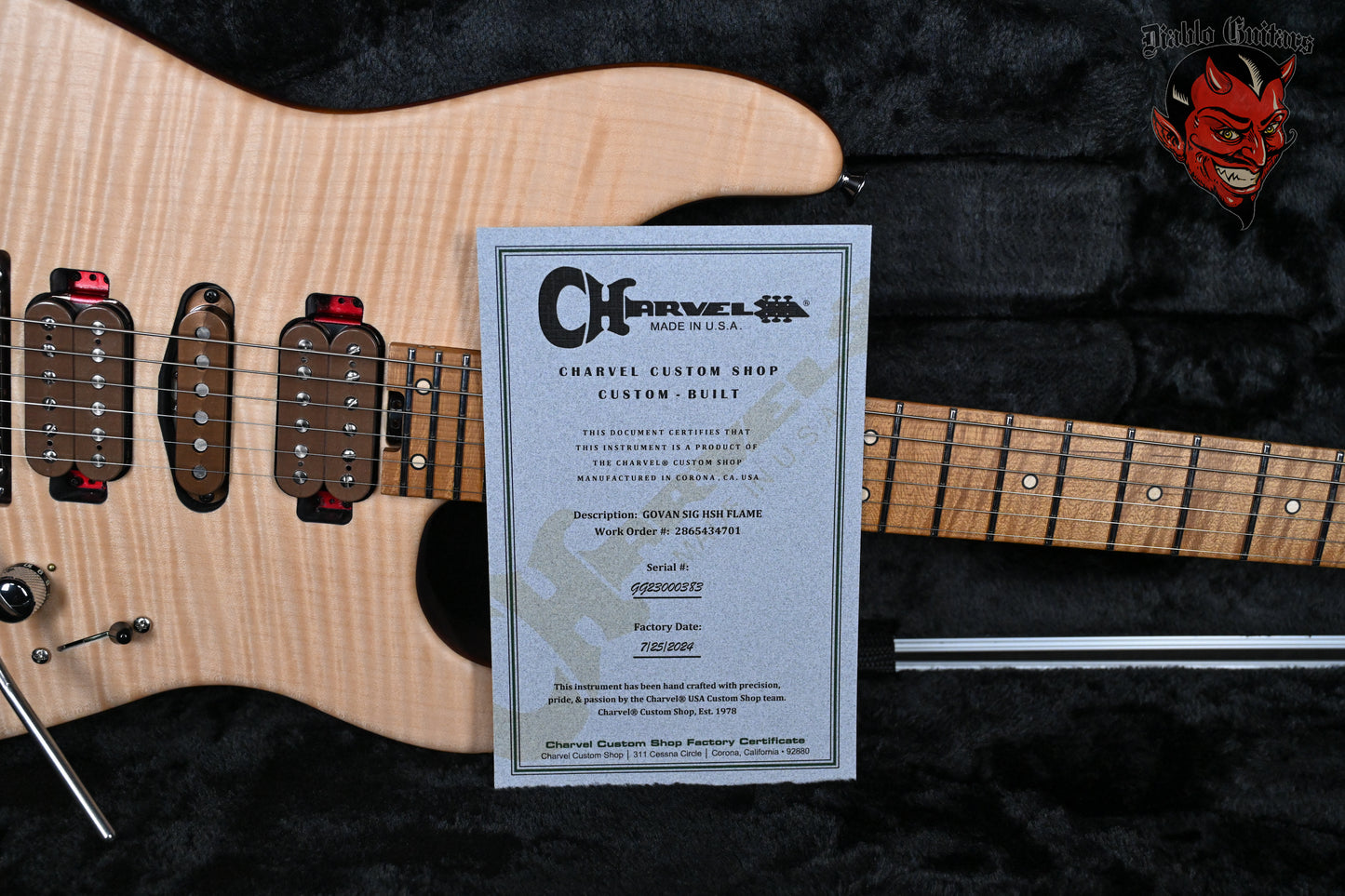 Charvel USA Custom Shop Guthrie Govan Signature HSH Natural Flame Maple Top caramelized Flame Maple Neck 2024 w/OHSC