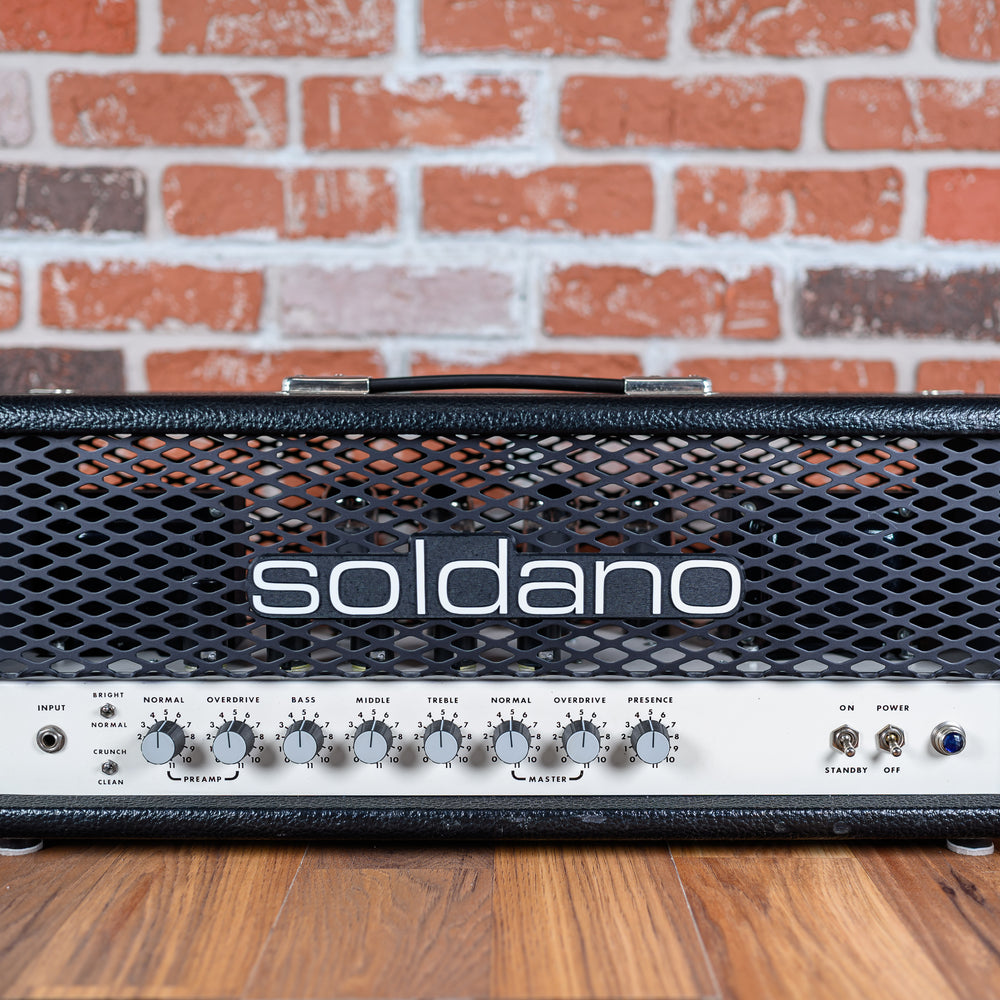 
                      
                        Soldano SLO-100 Guitar Head 1989 Black Tolex Seattle w/ DeYoung Transformers
                      
                    