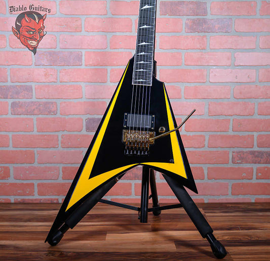 ESP Custom Shop Alexi Laiho Arrowhead Black with Yellow Stripes 2022 w/OHSC