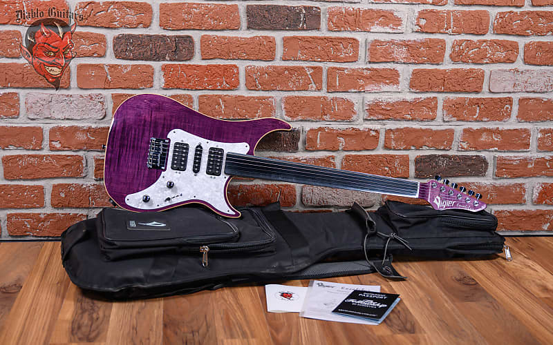 Vigier Excaliber Surfreter Special HSH Flame Maple Top Amethyst Purple 2021 w/Original Gigbag