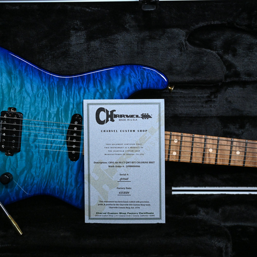 
                      
                        Charvel USA Custom Shop Special Edition San Dimas HS CT QMT Roasted Quilt Maple Top Chlorine Burst 2024 w/OHSC
                      
                    