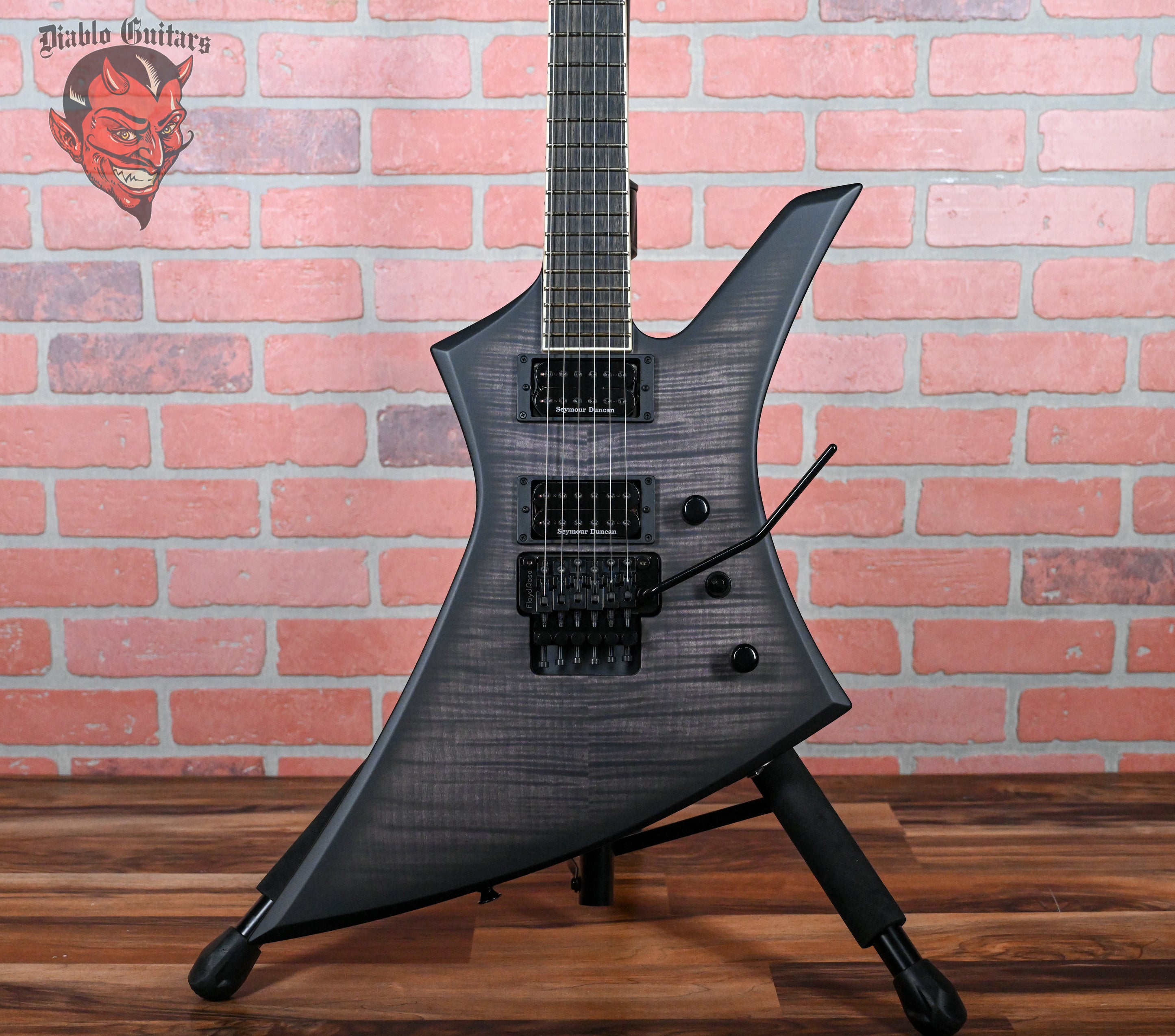 Jackson USA Custom Shop Kelly  KE2 Flame Maple Top Matte Satin Trans Black Burst W/Matching Reverse Headstock 2024 w/OHSC