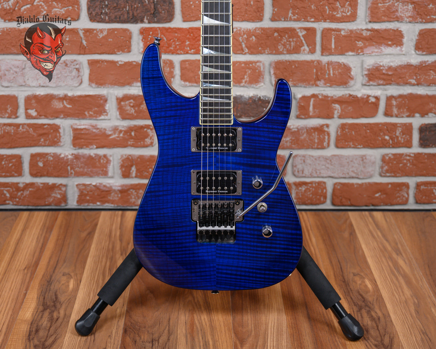Jackson USA Select Series SL2H Soloist Flamed Maple Top Transparent Blue 2008 w/Hard Shell Case