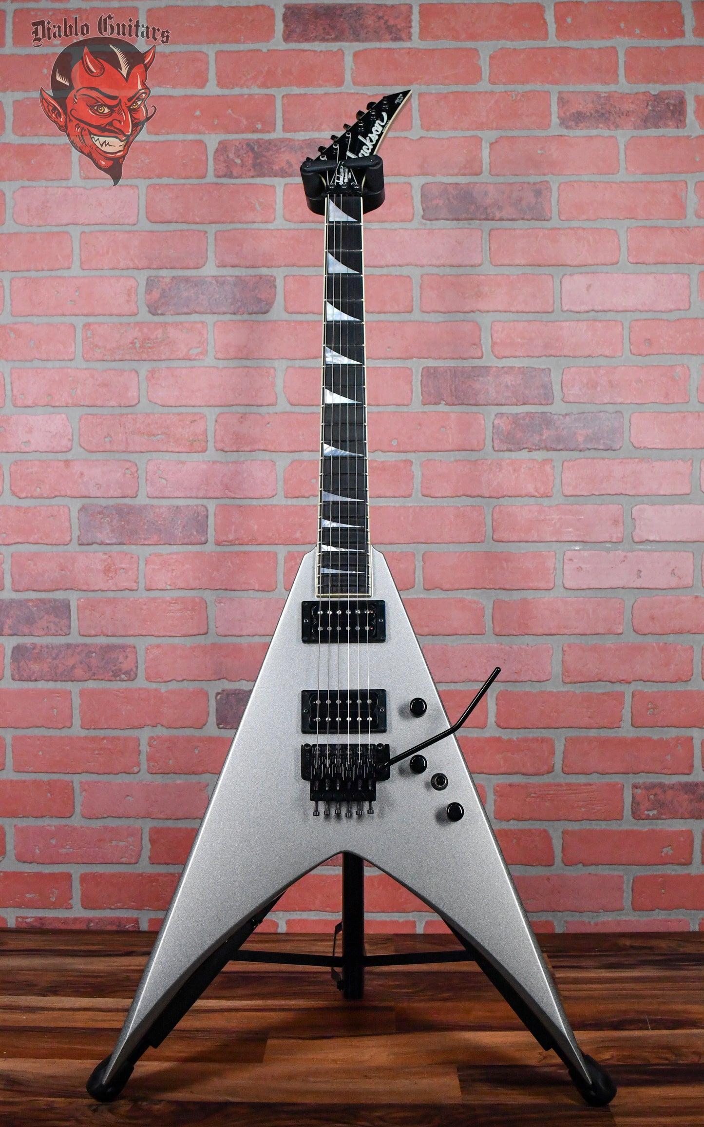 Jackson USA Custom Shop 25th Anniversary Double Rhoads King V #8 of 25 Mercedes Silver 2005 w/OHSC