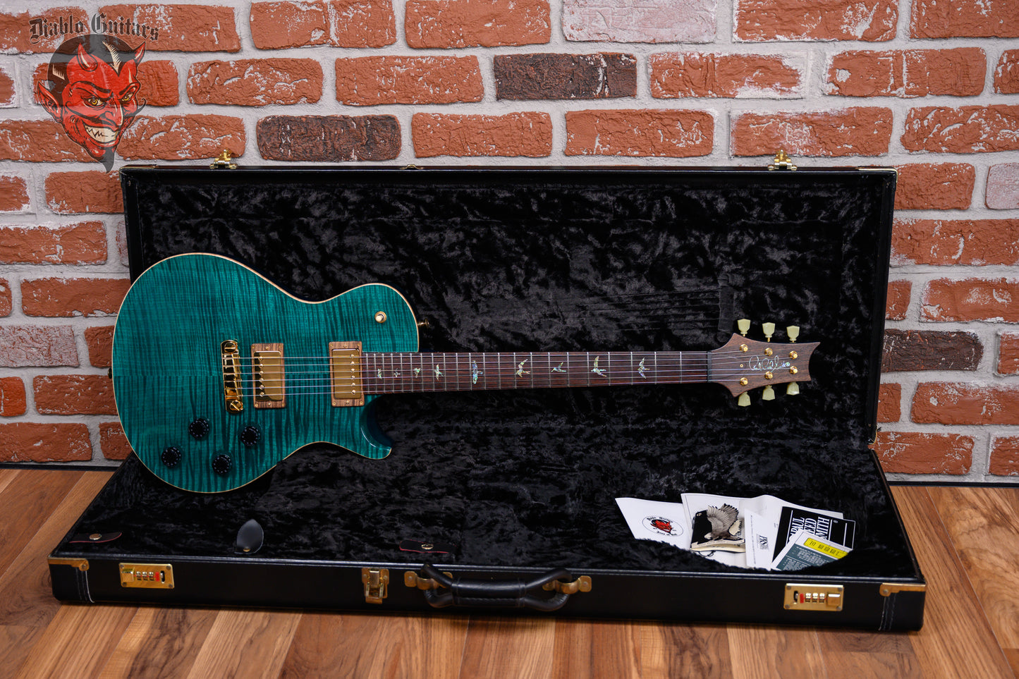 PRS Artist Package Single Cut Flame Maple Top Translucent Turquoise 2001 w/OHSC