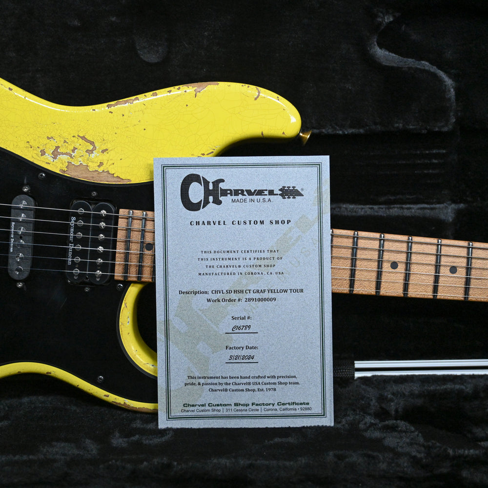 
                      
                        Charvel USA Custom Shop San Dimas HSH CT Relic Aged Nitro Graffiti Yellow Relic 2024 w/OHSC
                      
                    