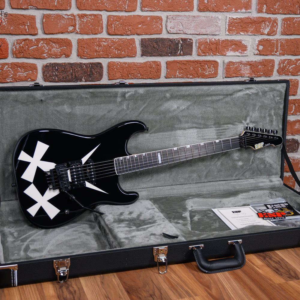 ESP Custom Shop Chris Degarmo "Cross Daggers" ST Black With White Cross Daggers Graphic 2025 w/OHSC