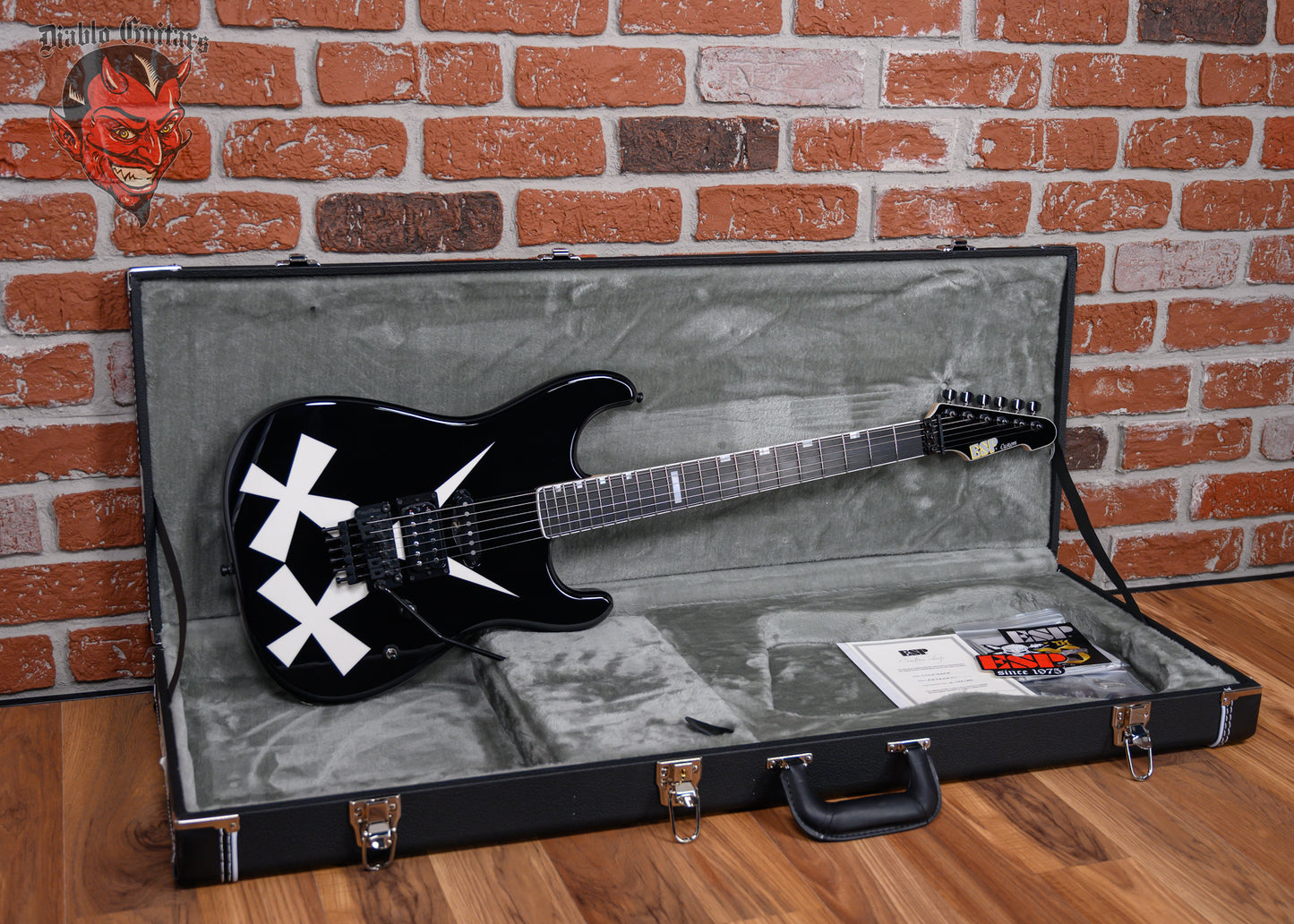 ESP Custom Shop Chris Degarmo "Cross Daggers" ST Black With White Cross Daggers Graphic 2025 w/OHSC