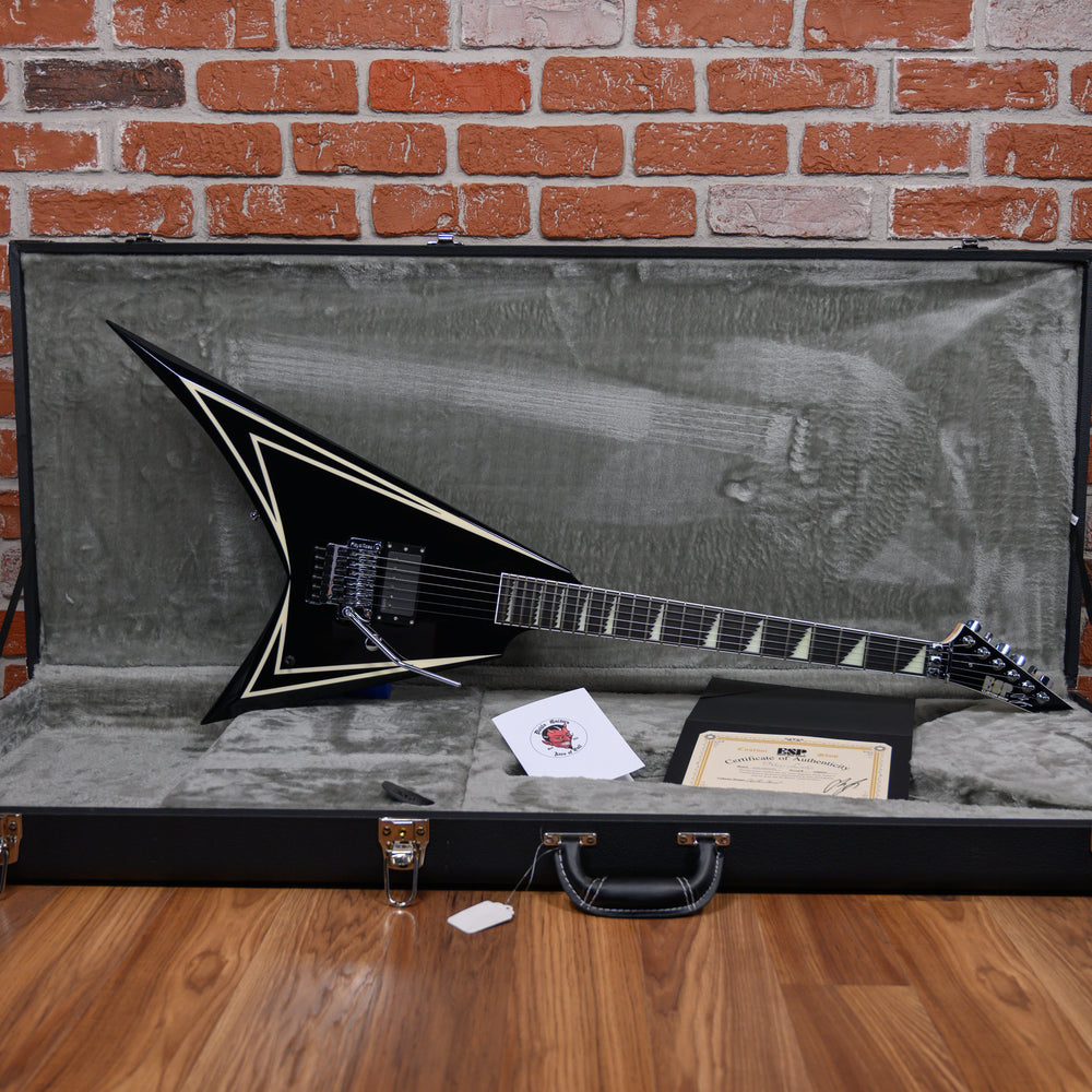 ESP Signature Series Alexi Laiho Sawtooth Black w/ Glow-In-The-Dark Pinstripes 2024 w/OHSC
