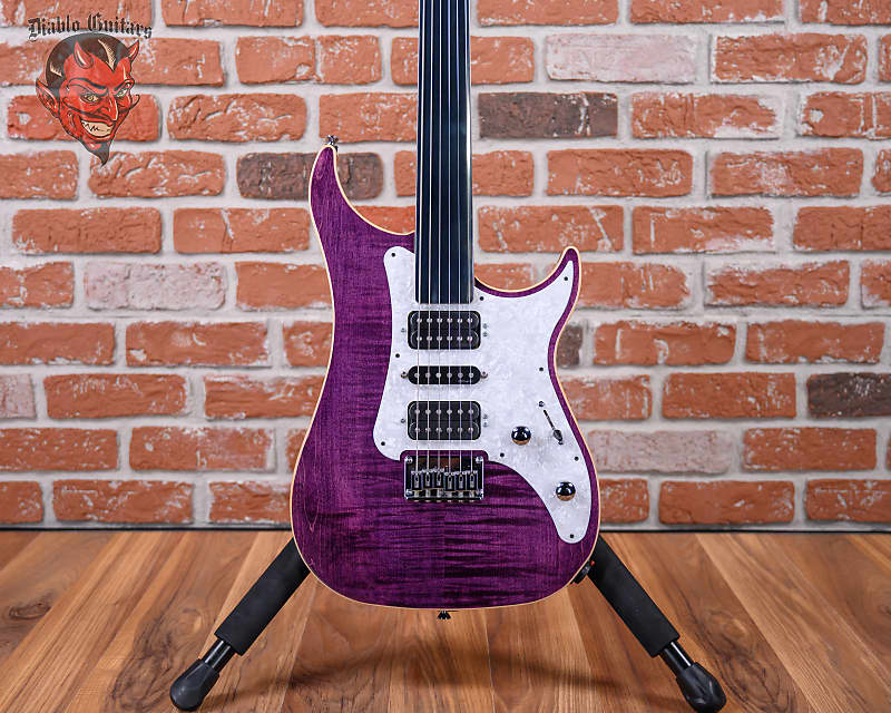 Vigier Excaliber Surfreter Special HSH Flame Maple Top Amethyst Purple 2021 w/Original Gigbag