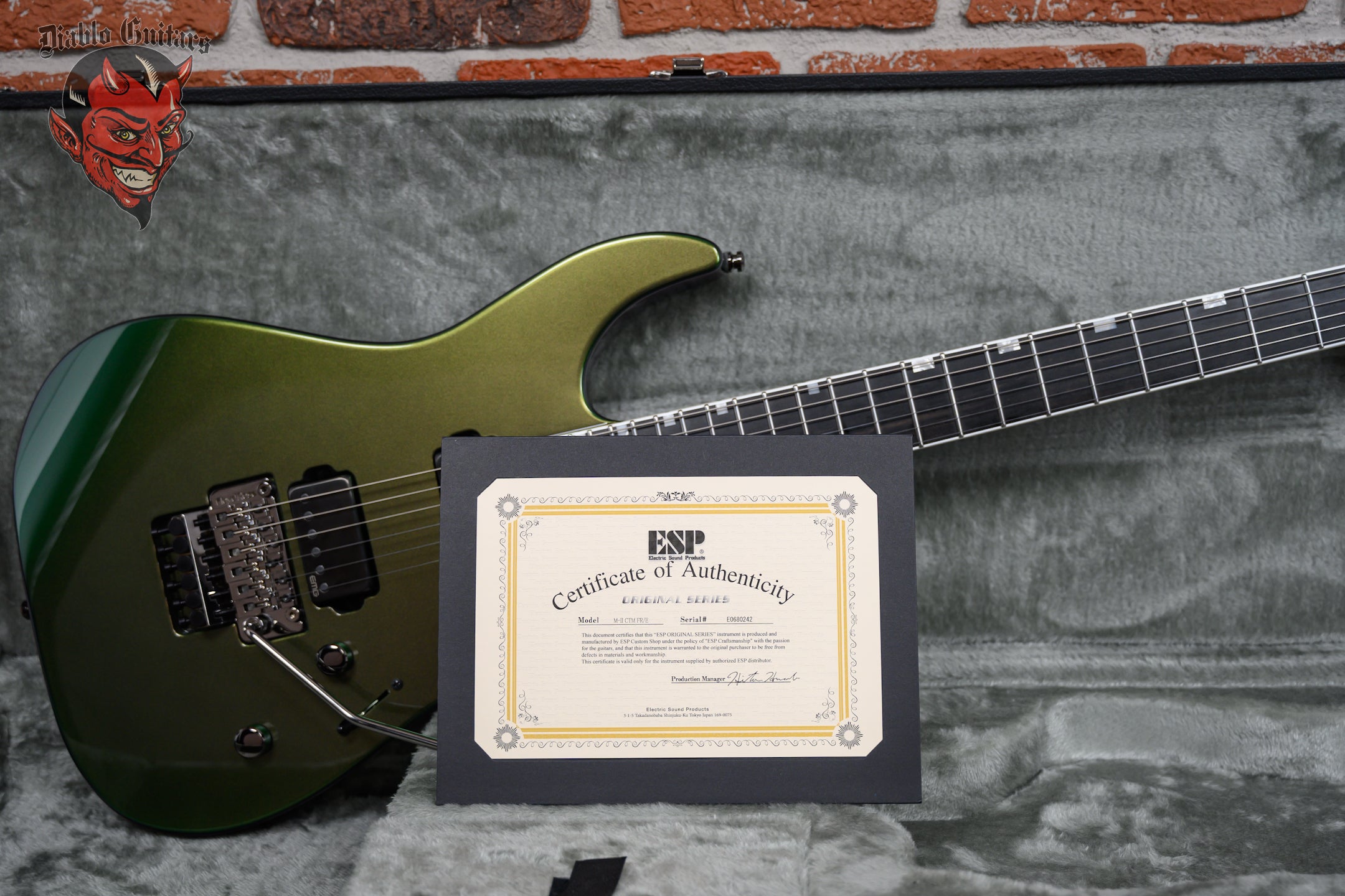 正規代理店 Maziora CTM Custom M-II ESP Silver w/OHSC 2024 Green ギター