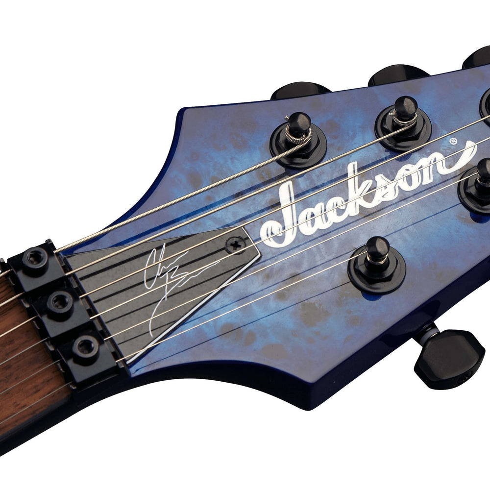 
                      
                        Jackson Pro Series Chris Broderick Signature Soloist 6 Burl Poplar Top Transparent Blue 2022 w/Free Gator Case (B-stock)
                      
                    