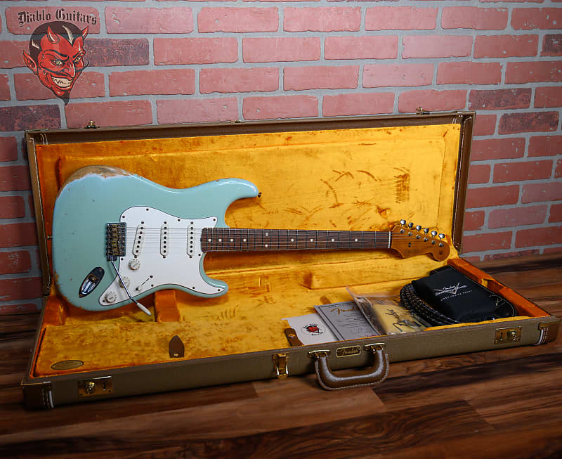 Fender Custom Shop 1960 Stratocaster Relic Faded Sonic Blue 2013 w/OHSC