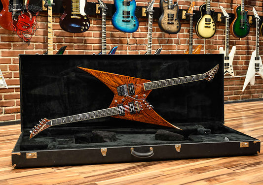 Jackson USA Custom Shop Back to Back Double Neck Rhoads One Off Master Built by Pablo Santana  Rootbeer Swirl 2005 w/OHSC