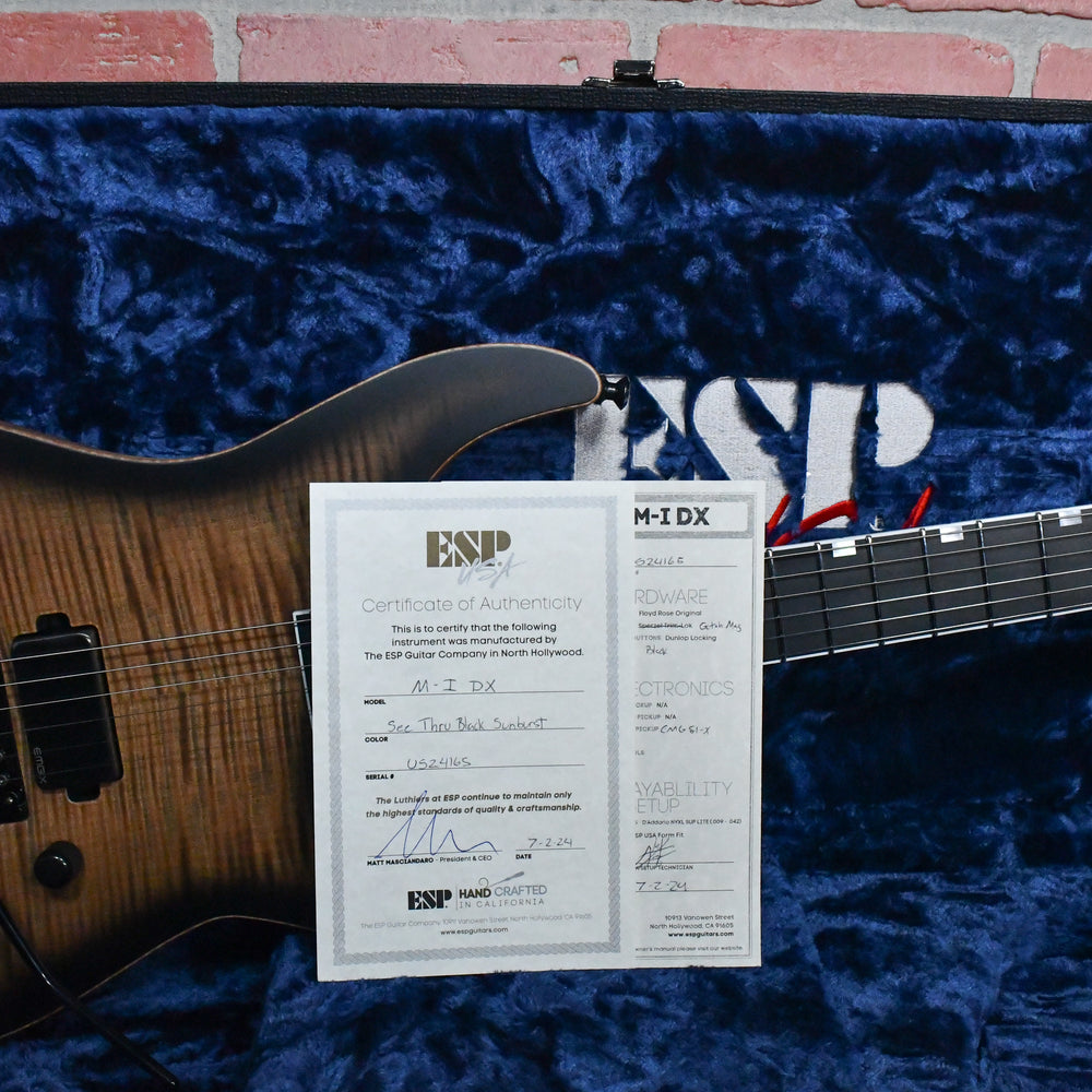 
                      
                        Esp USA Custom Shop M-I DX Flame Maple Top See Thru Black Burst 2024 w/OHSC
                      
                    