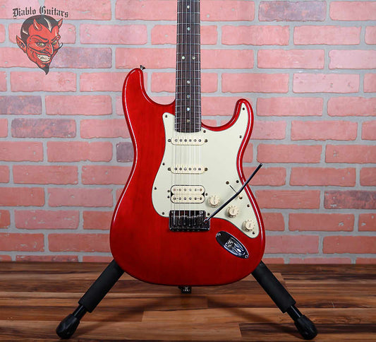 Fender American Deluxe Fat Stratocaster HSS with Rosewood Fretboard Crimson Transparent 1999 w/OHSC