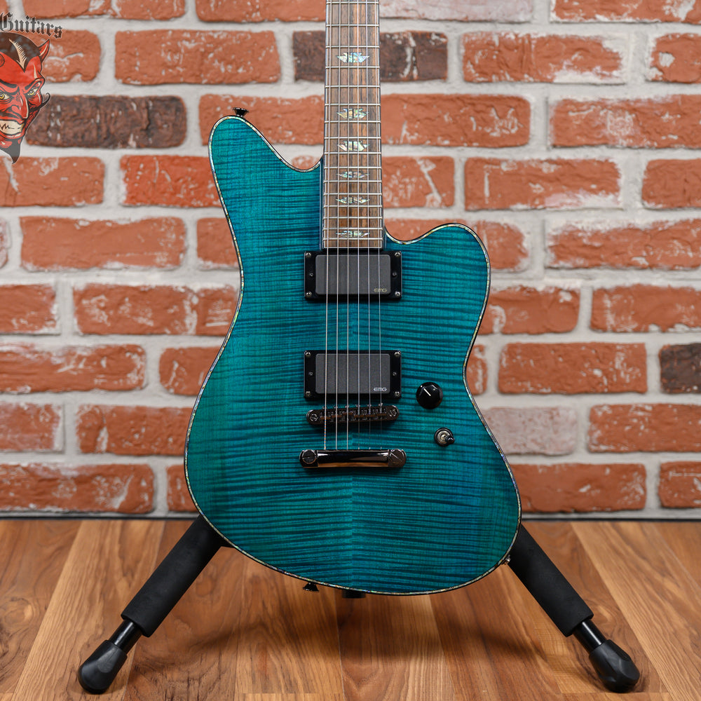 Charvel Desolation Skatecaster SK-1 ST Flame Maple Top Transparent Blue Smear 2012 w/Gigbag