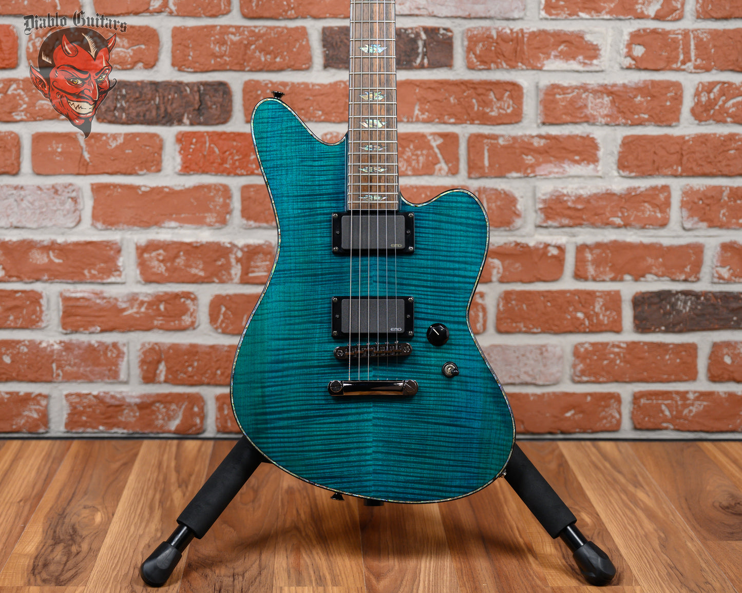 Charvel Desolation Skatecaster SK-1 ST Flame Maple Top Transparent Blue Smear 2012 w/Gigbag