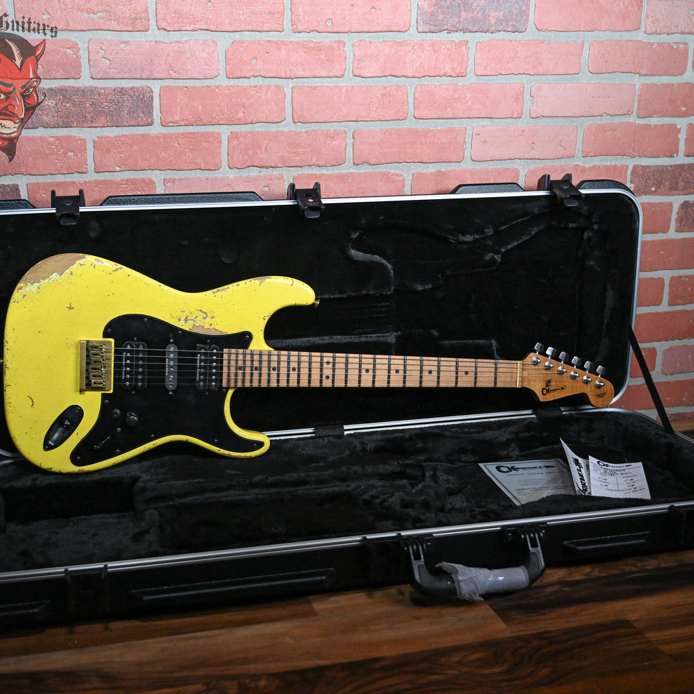 Charvel USA Custom Shop San Dimas HSH CT Relic Aged Nitro Graffiti Yellow Relic 2024 w/OHSC