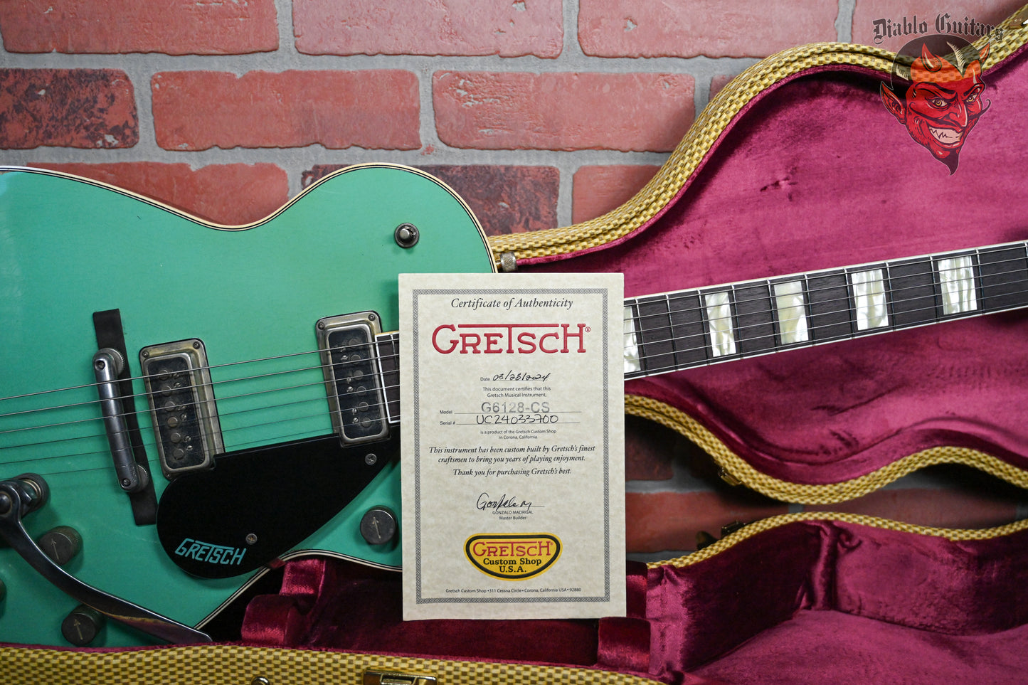 Gretsch USA Custom Shop G6128-55 ‘55 Duo Jet Master Built by Gonzalo Madrigal Surf Green Heavy Relic 2024 w/OHSC