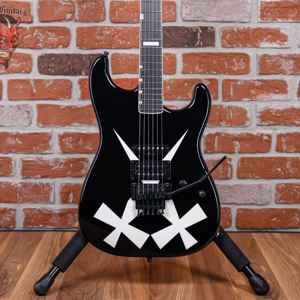 ESP Custom Shop Chris Degarmo "Cross Daggers" ST Black With White Cross Daggers Graphic 2025 w/OHSC