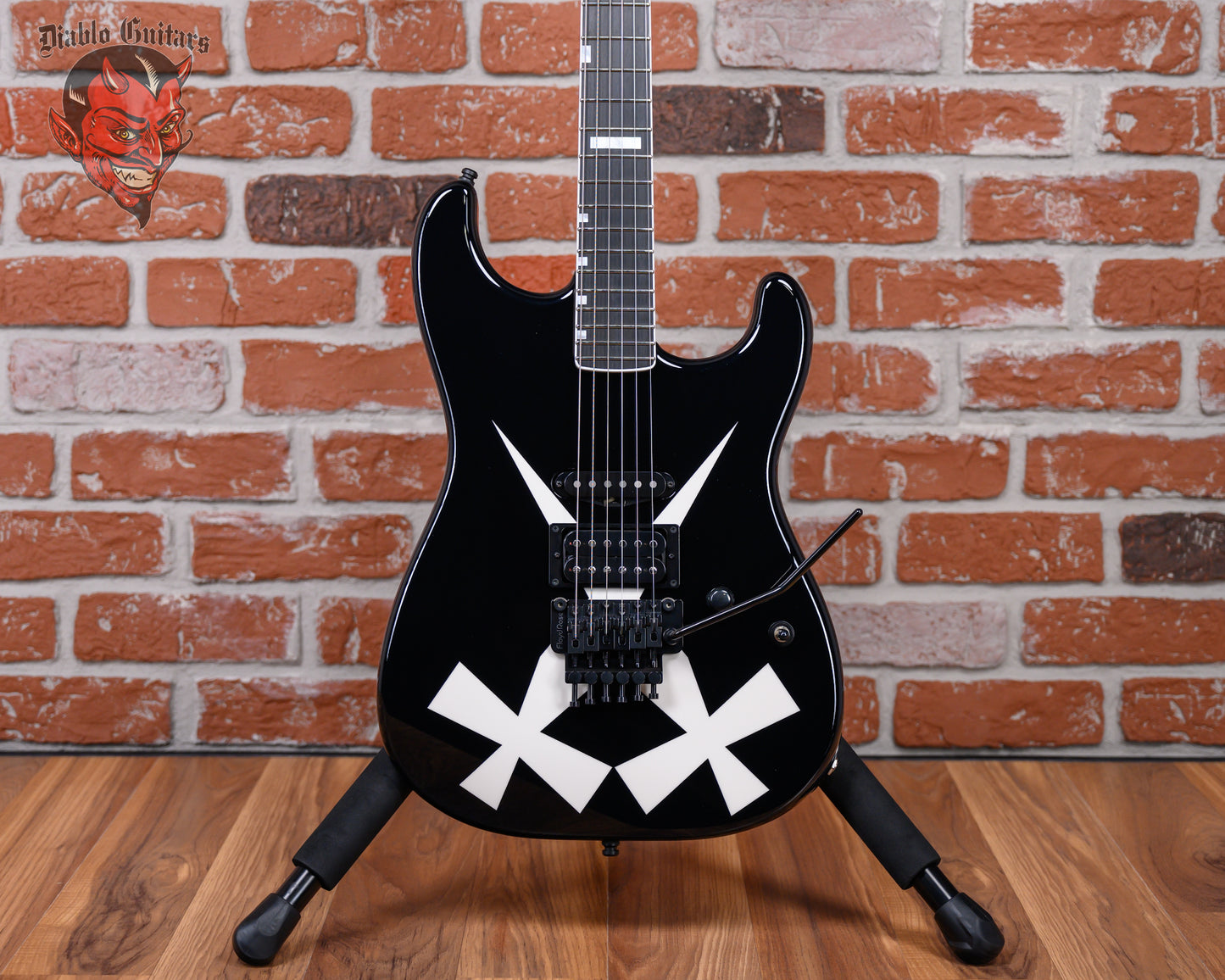ESP Custom Shop Chris Degarmo "Cross Daggers" ST Black With White Cross Daggers Graphic 2025 w/OHSC