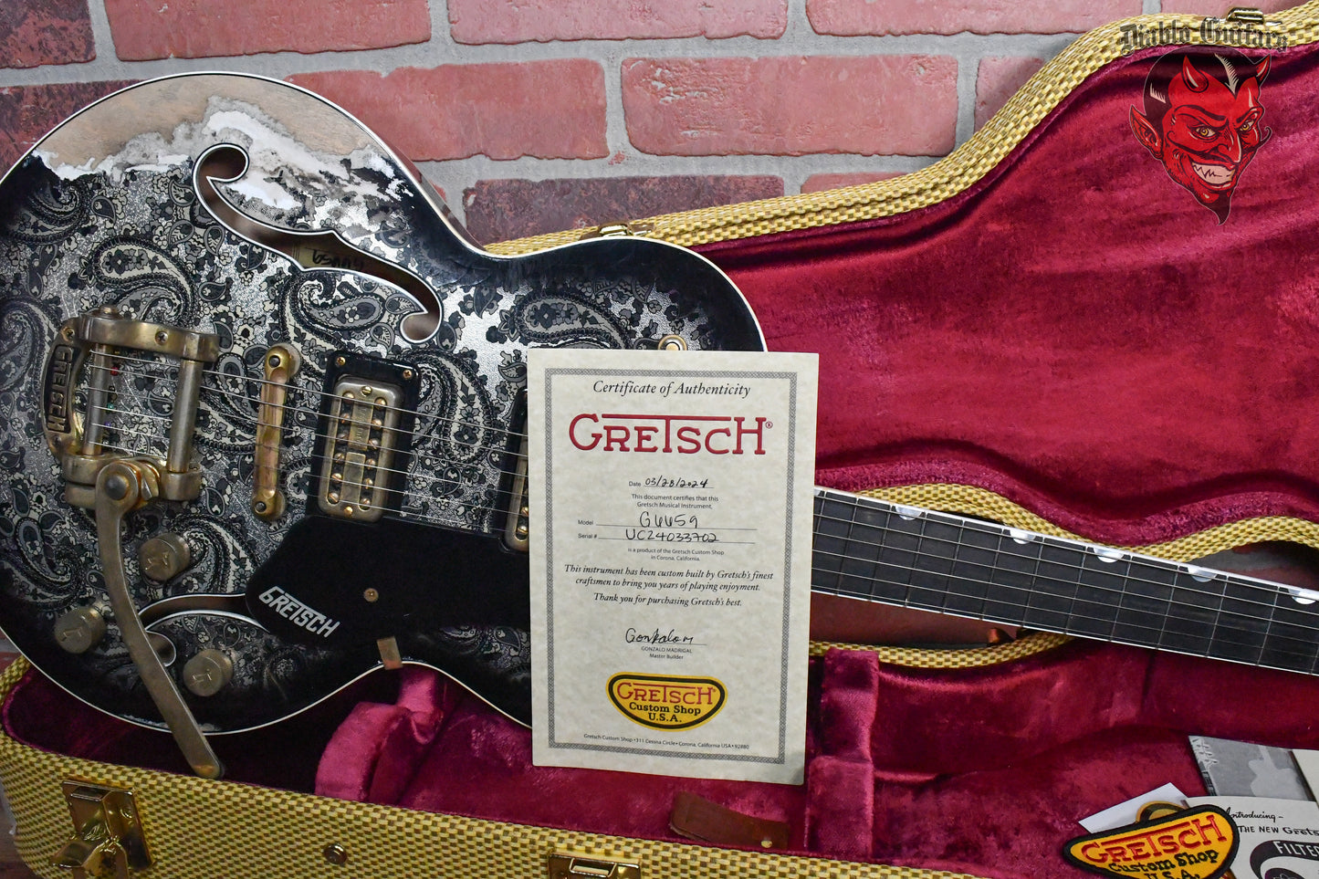 Gretsch USA Custom Shop G6659-CST Master Built By Gonzalo Madrigal Black Paisley Heavy Relic 2024 w/OHSC