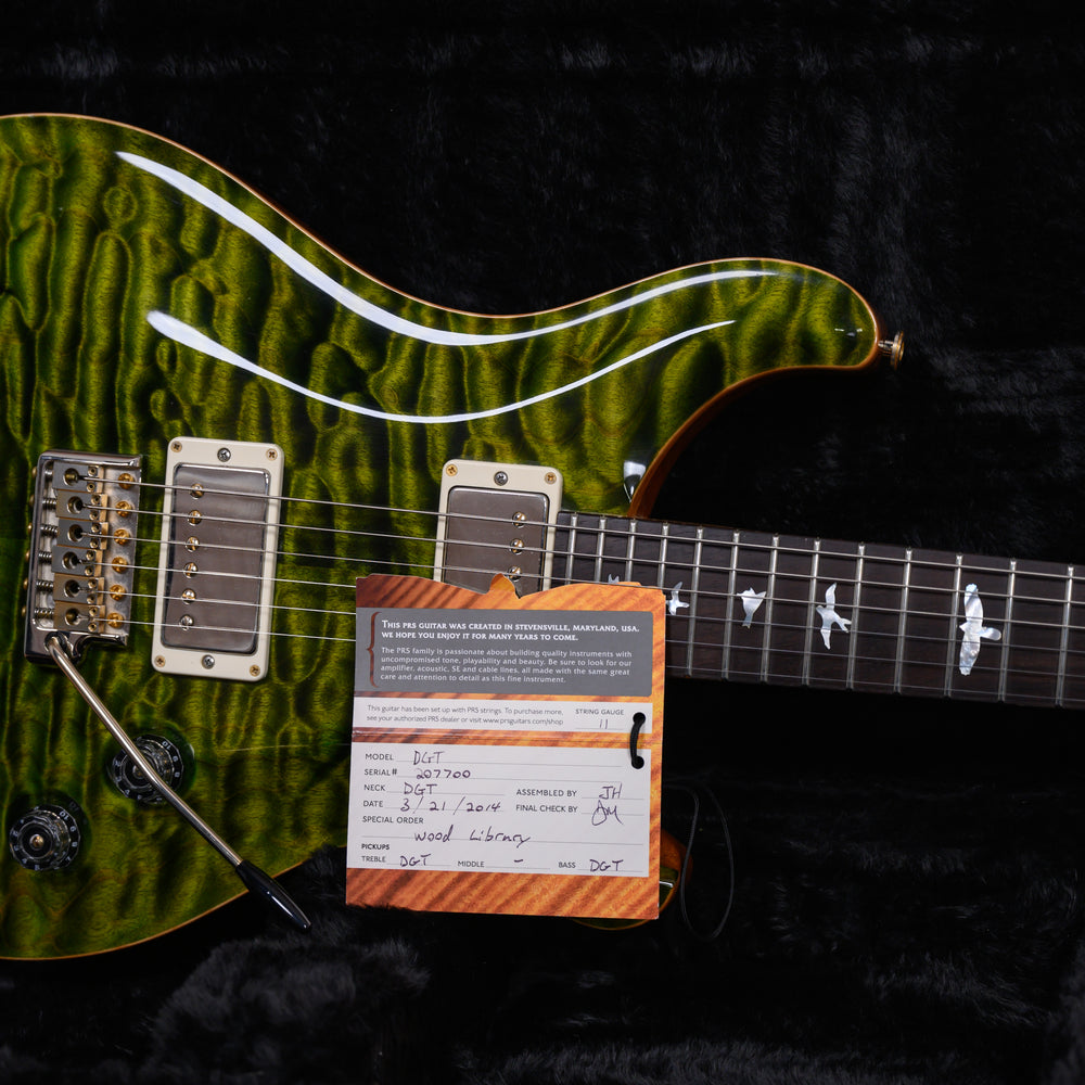 
                      
                        PRS DGT Wood Library Quilted Maple Top Jade /Brazilian Rosewood 2014 w/OHSC
                      
                    