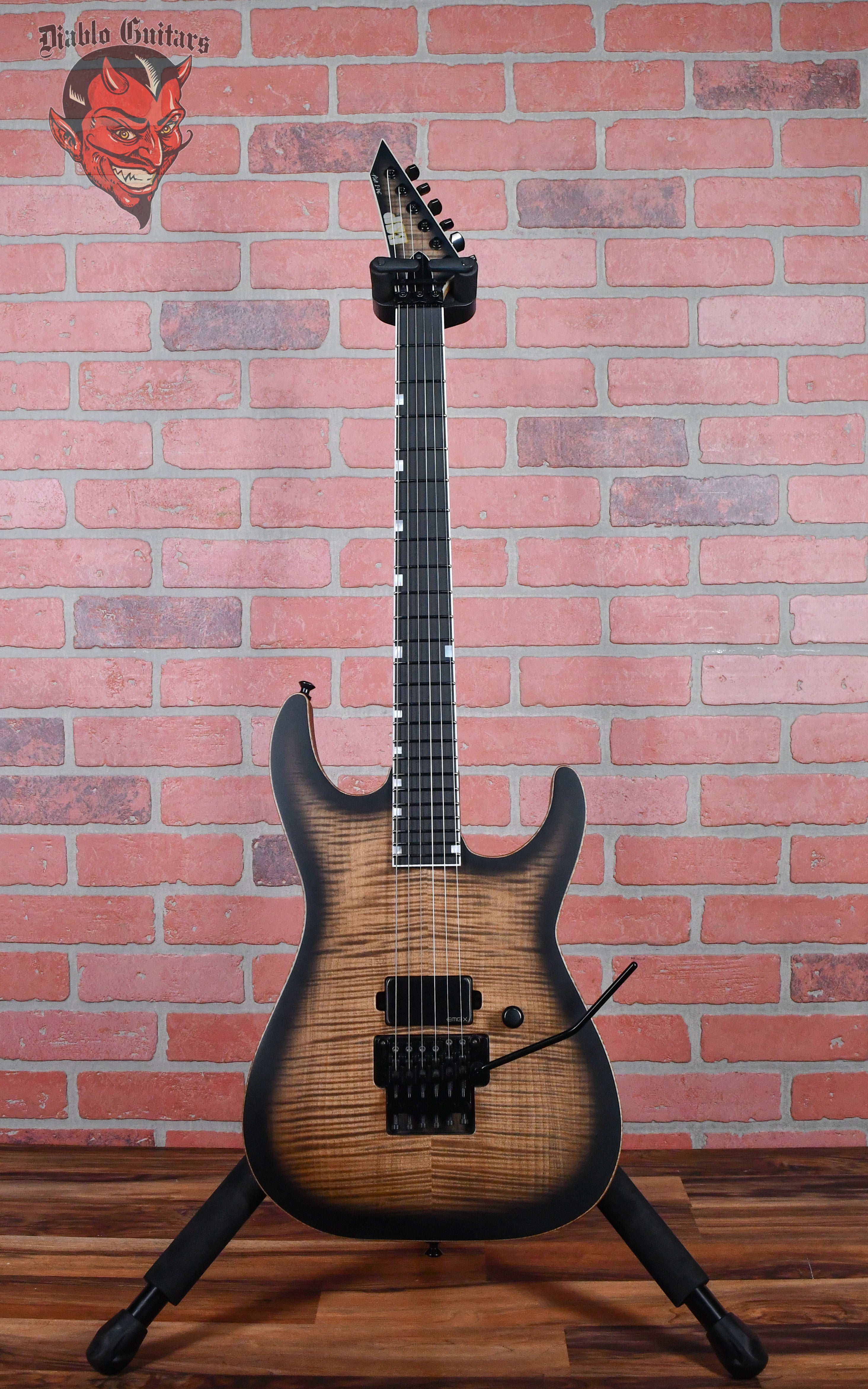 Esp USA Custom Shop M-I DX Flame Maple Top See Thru Black
