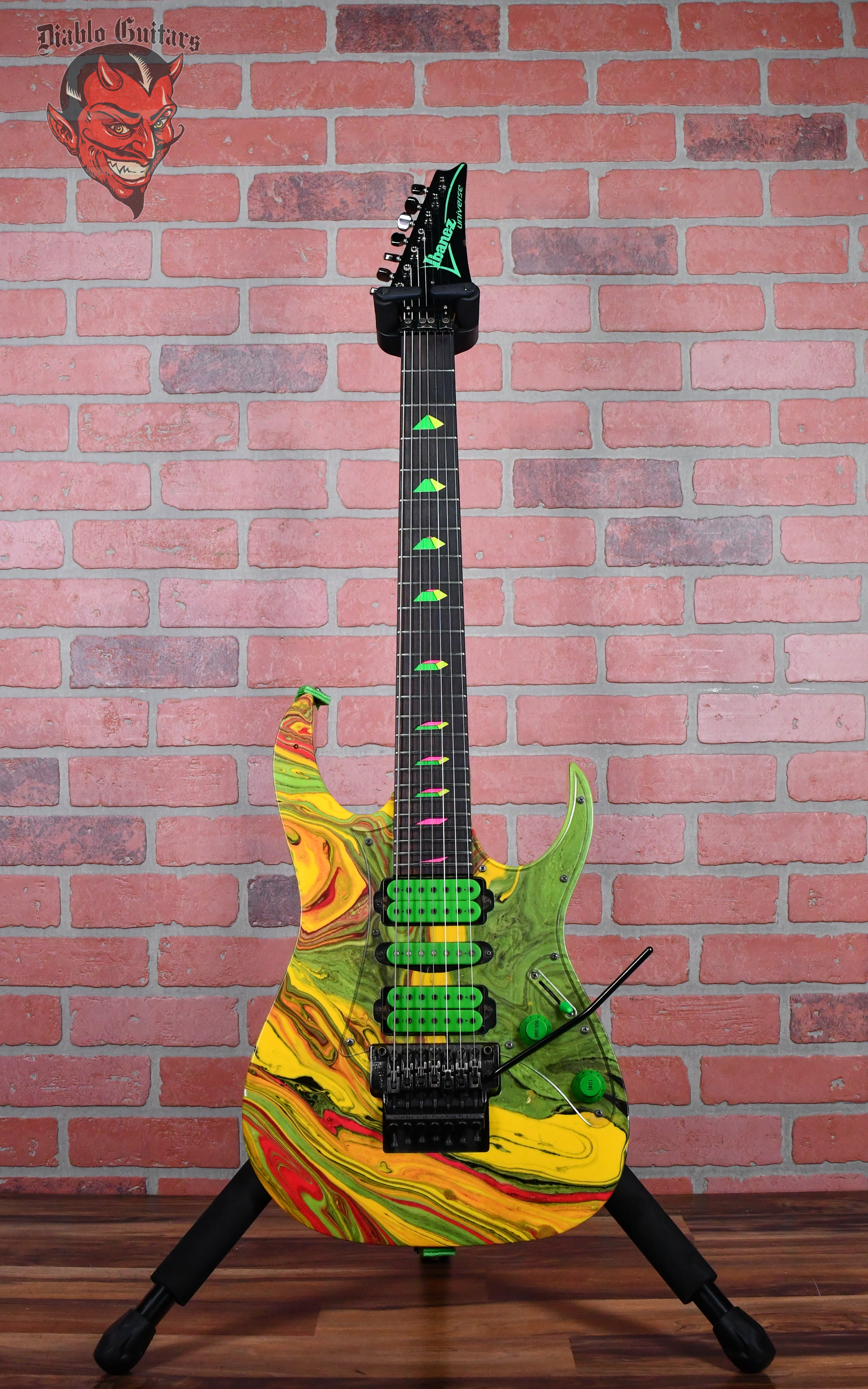 Ibanez UV77-MC Steve Vai Signature Universe MKR Multi-Color Japan 1990  w/OHSC