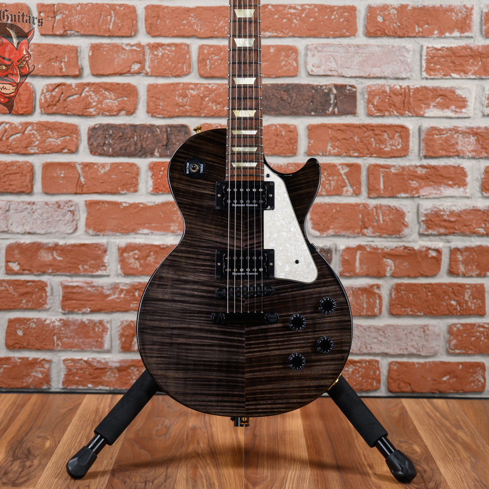 Gibson Les Paul Studio Premium Plus Flame Maple Top in Transparent Black 2008 w/OHSC (Mods)