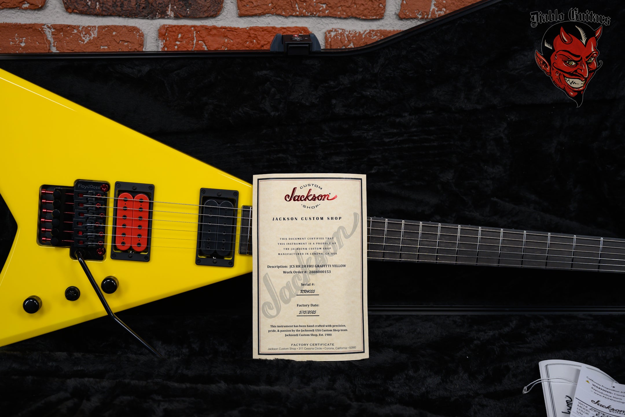 Jackson USA Custom Shop RR 2H FRU Rhoads Graffiti Yellow 2025 w