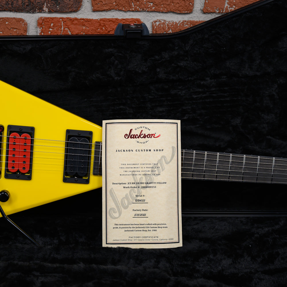 
                      
                        Jackson USA Custom Shop RR 2H FRU Rhoads Graffiti Yellow 2025 w/OHSC
                      
                    